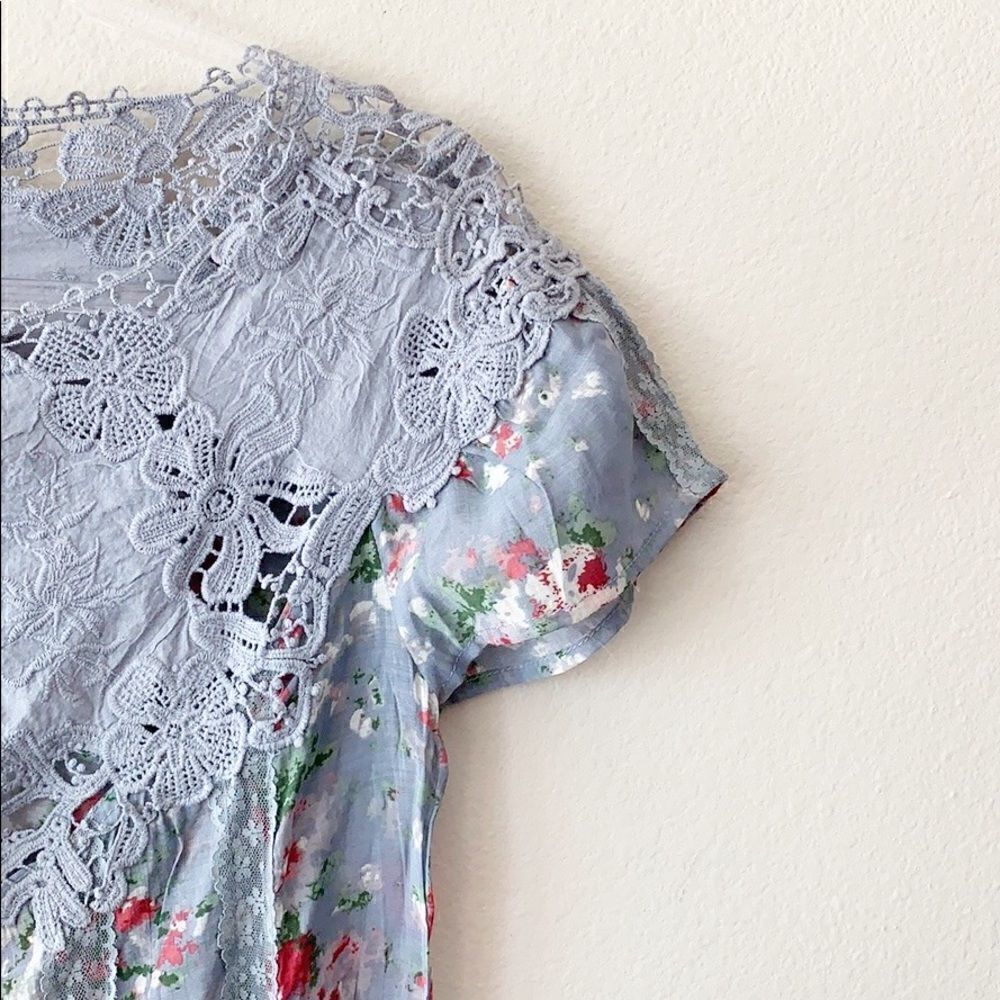 Blue Velvet Vintage Floral Lace Top - Picture 3 of 8